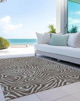 LOOMLAN Rugs Evalora Brown Washable Indoor-Outdoor Rug