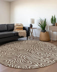 LOOMLAN Rugs Evalora Brown Washable Indoor-Outdoor Rug