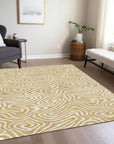 LOOMLAN Rugs Evalora Gold Washable Indoor-Outdoor Rug