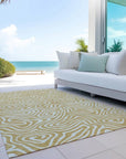 LOOMLAN Rugs Evalora Gold Washable Indoor-Outdoor Rug