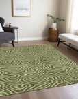 LOOMLAN Rugs Evalora Green Washable Indoor-Outdoor Rug