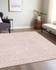 LOOMLAN Rugs Evalora Pink Washable Indoor-Outdoor Rug