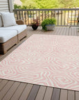 LOOMLAN Rugs Evalora Pink Washable Indoor-Outdoor Rug