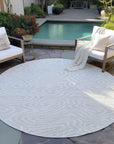 LOOMLAN Rugs Evalora Silver Washable Indoor-Outdoor Rug