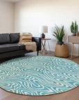 LOOMLAN Rugs Evalora Teal Washable Indoor-Outdoor Rug