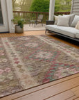 LOOMLAN Rugs Evynne Brown Washable Indoor-Outdoor Rug