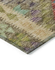 LOOMLAN Rugs Evynne Green Washable Indoor-Outdoor Rug