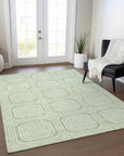 LOOMLAN Rugs Fernalis Green Washable Indoor-Outdoor Rug