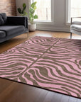 LOOMLAN Rugs Fernelle Brown Washable Indoor-Outdoor Rug