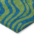 LOOMLAN Rugs Fernelle Green Washable Indoor-Outdoor Rug
