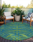 LOOMLAN Rugs Fernelle Green Washable Indoor-Outdoor Rug