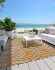 LOOMLAN Rugs Fernelle Orange Washable Indoor-Outdoor Rug