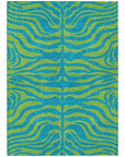 LOOMLAN Rugs Fernelle Teal Washable Indoor-Outdoor Rug