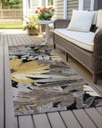 LOOMLAN Rugs Fibrosa Black Washable Indoor-Outdoor Rug