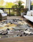 LOOMLAN Rugs Fibrosa Black Washable Indoor-Outdoor Rug