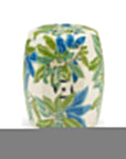 Chelsea House Floral White Glazed Porcelain Outdoor Garden Stool