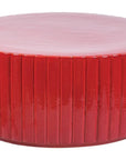 Seasonal Living Flute Ceramic Round Patio Accent Table