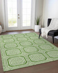 LOOMLAN Rugs Flutira Green Washable Indoor-Outdoor Rug