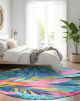 LOOMLAN Rugs Frayura Blue Washable Indoor-Outdoor Rug