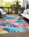 LOOMLAN Rugs Frayura Blue Washable Indoor-Outdoor Rug
