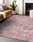 LOOMLAN Rugs Geneva Pink Washable Indoor-Outdoor Rug