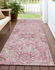LOOMLAN Rugs Geneva Pink Washable Indoor-Outdoor Rug