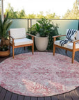 LOOMLAN Rugs Geneva Pink Washable Indoor-Outdoor Rug
