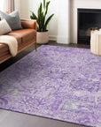 LOOMLAN Rugs Geneva Purple Washable Indoor-Outdoor Rug