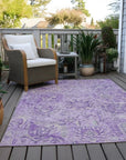 LOOMLAN Rugs Geneva Purple Washable Indoor-Outdoor Rug