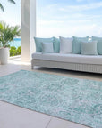 LOOMLAN Rugs Geneva Teal Washable Indoor-Outdoor Rug
