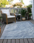 LOOMLAN Rugs Geodari Blue Washable Indoor-Outdoor Rug