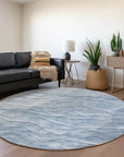 LOOMLAN Rugs Geodari Blue Washable Indoor-Outdoor Rug