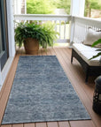 LOOMLAN Rugs Glenra Blue Washable Indoor-Outdoor Rug