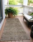 LOOMLAN Rugs Glenra Brown Washable Indoor-Outdoor Rug
