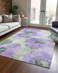 LOOMLAN Rugs Golditha Purple Washable Indoor-Outdoor Rug