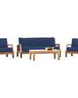 HiTeak Grande 4PC Outdoor Patio Deep Set Sunbrella Cushion