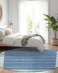LOOMLAN Rugs Graphyne Blue Washable Indoor-Outdoor Rug
