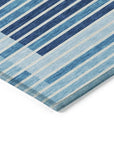 LOOMLAN Rugs Graphyne Blue Washable Indoor-Outdoor Rug