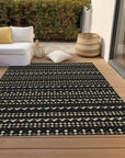 LOOMLAN Rugs Gridora Black Washable Indoor-Outdoor Rug