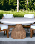 Halo Indoor - Outdoor 60'' Round Dining Table White - LOOMLAN - Artesia - Outdoor Dining Tables