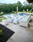 Hamptons Outdoor Furniture Wicker Large Ottoman - LOOMLAN - Lloyd Flanders - Outdoor Ottomans