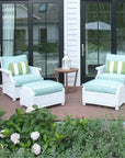 Hamptons Outdoor Wicker 2 Lounge Chair Set Ottomans - LOOMLAN - Lloyd Flanders - Outdoor Lounge Sets