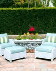 Hamptons Outdoor Wicker 2 Lounge Chair Set Ottomans - LOOMLAN - Lloyd Flanders - Outdoor Lounge Sets
