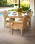 Hamptons Outdoor Wicker Dining Table Set for 6 - LOOMLAN - Lloyd Flanders - Outdoor Dining Sets