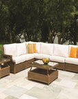 Hamptons Outdoor Wicker L - Shaped Sectional With Tables - LOOMLAN - Lloyd Flanders - Outdoor Lounge Sets
