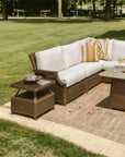 Hamptons Outdoor Wicker L - Shaped Sectional With Tables - LOOMLAN - Lloyd Flanders - Outdoor Lounge Sets