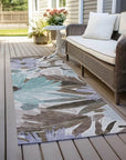 LOOMLAN Rugs Handetta Brown Washable Indoor-Outdoor Rug