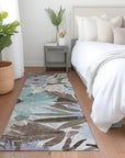 LOOMLAN Rugs Handetta Brown Washable Indoor-Outdoor Rug