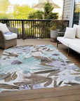 LOOMLAN Rugs Handetta Brown Washable Indoor-Outdoor Rug