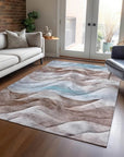 LOOMLAN Rugs Harmona Brown Washable Indoor-Outdoor Rug